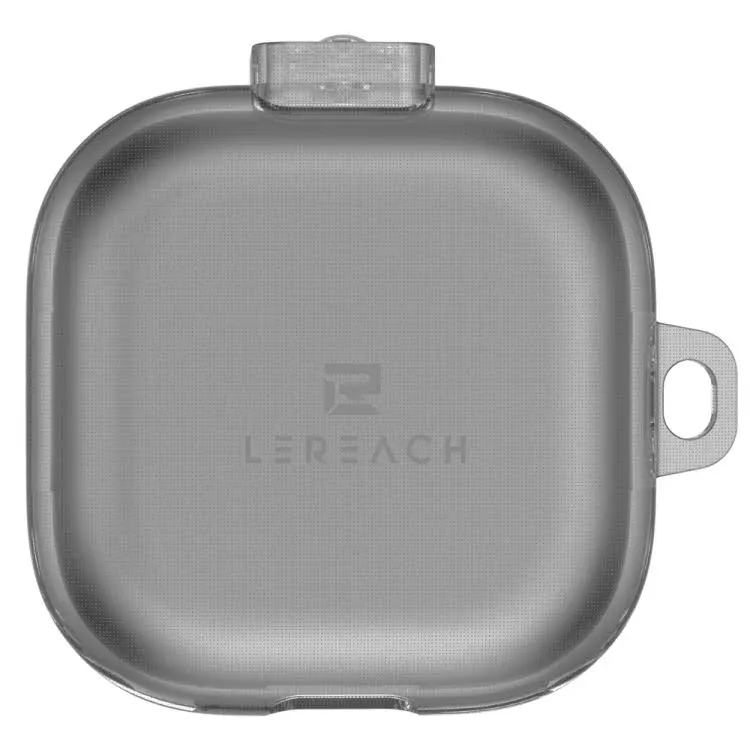 For Galaxy Buds4 /4 Pro LeReach Mega Series Transparent Edition Wireless Earphone Case with Hook(Transparent Black)