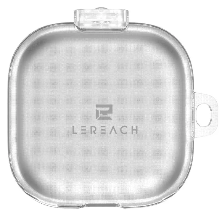 For Galaxy Buds4 /4 Pro LeReach Mega Series Transparent Edition Wireless Earphone Case with Hook(Transparent White)