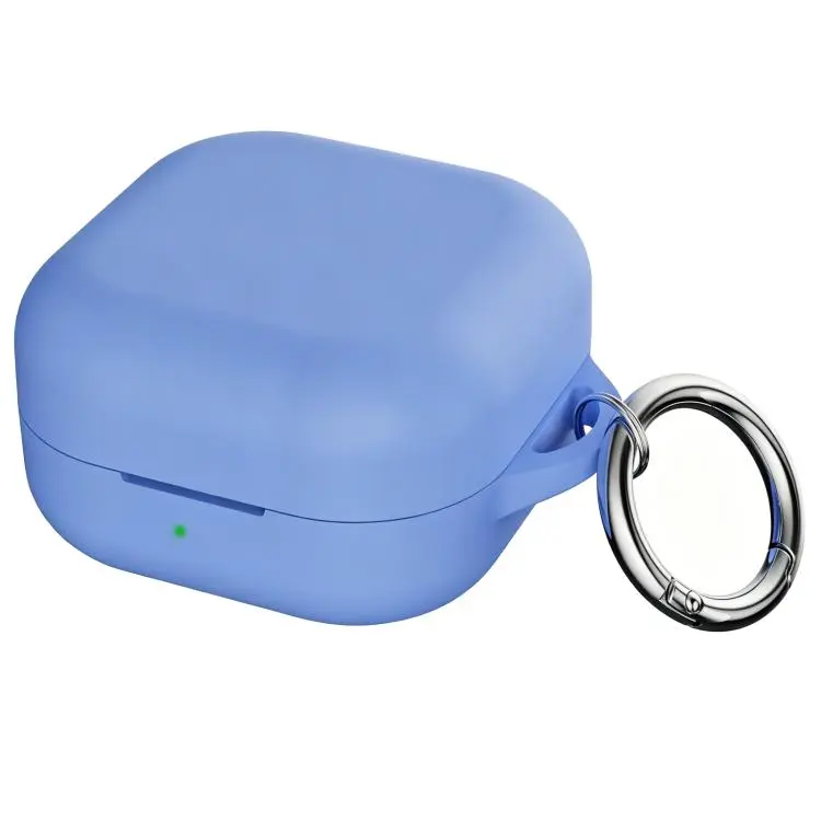 For Galaxy Buds4 / Buds4 Pro 2mm Thickness One-piece Silicone Earbuds Protective Case with Hook(Light Blue)