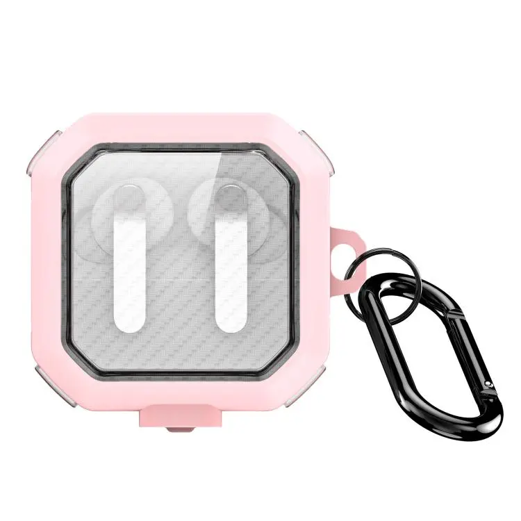 For Galaxy Buds4 / Buds4 Pro DUX DUCIS SECE Series Frosted Clear Carbon Fiber Texture Wireless Earphones Case(Pink)