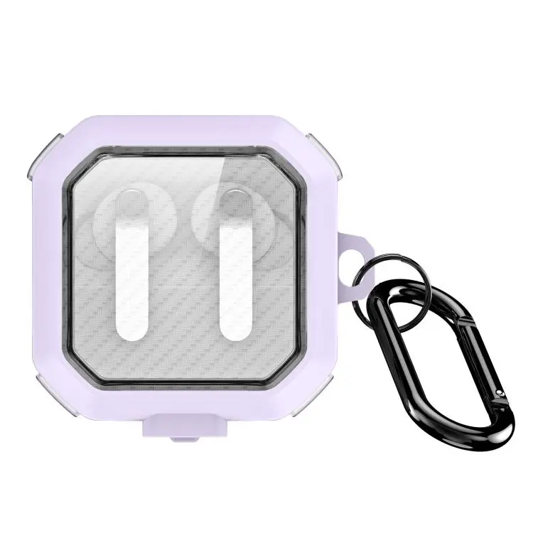 For Galaxy Buds4 / Buds4 Pro DUX DUCIS SECE Series Frosted Clear Carbon Fiber Texture Wireless Earphones Case(Purple)