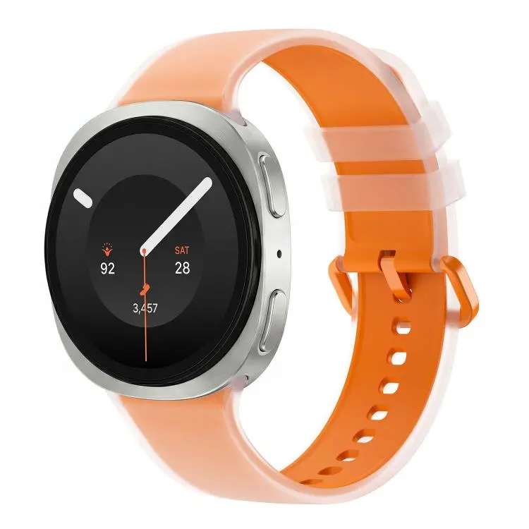 For Galaxy Watch 9 / 8 / 8 Classic Translucent Jelly Colorful Clasp Silicone Watch Band, Size
