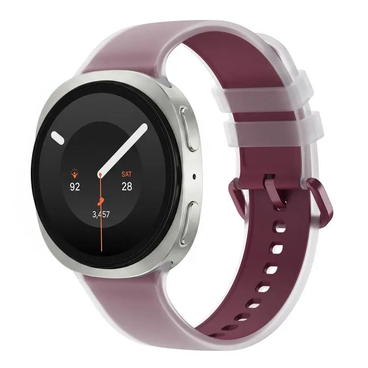 For Galaxy Watch 9 / 8 / 8 Classic Translucent Jelly Colorful Clasp Silicone Watch Band, Size