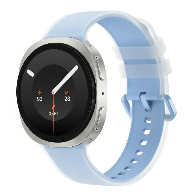 For Galaxy Watch 9 / 8 / 8 Classic Translucent Jelly Colorful Clasp Silicone Watch Band, Size