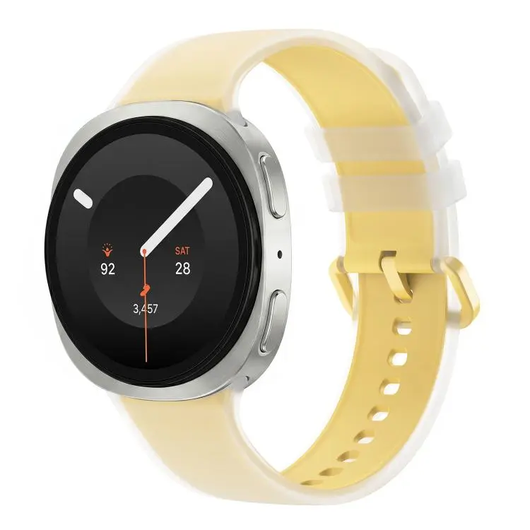 For Galaxy Watch 9 / 8 / 8 Classic Translucent Jelly Colorful Clasp Silicone Watch Band, Size