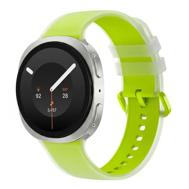 For Galaxy Watch 9 / 8 / 8 Classic Translucent Jelly Colorful Clasp Silicone Watch Band, Size