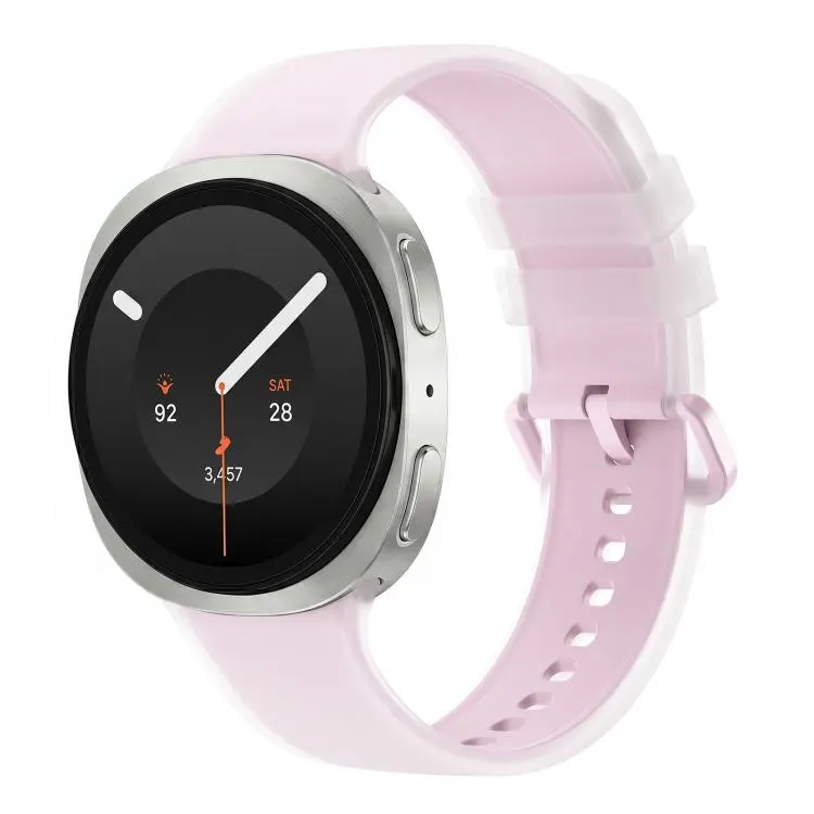For Galaxy Watch 9 / 8 / 8 Classic Translucent Jelly Colorful Clasp Silicone Watch Band, Size