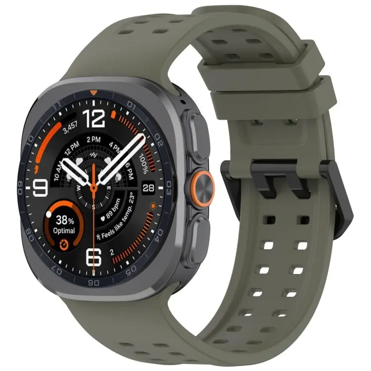 For Galaxy Watch Ultra2 2026 / 2025 / 1 2024 Double-Row Pin Buckle Silicone Watch Band(Green)