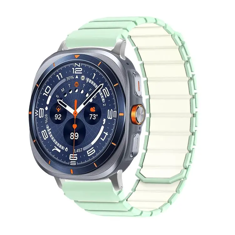 For Galaxy Watch Ultra2 2026 / 2025 / 1 2024 Two Color Magnetic Silicone Watch Band(Cloudy Blue)