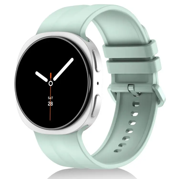 For Galaxy Watch9 / 8 / 8 Classic Solid Color Vertical Striped Silicone Watch Band Size