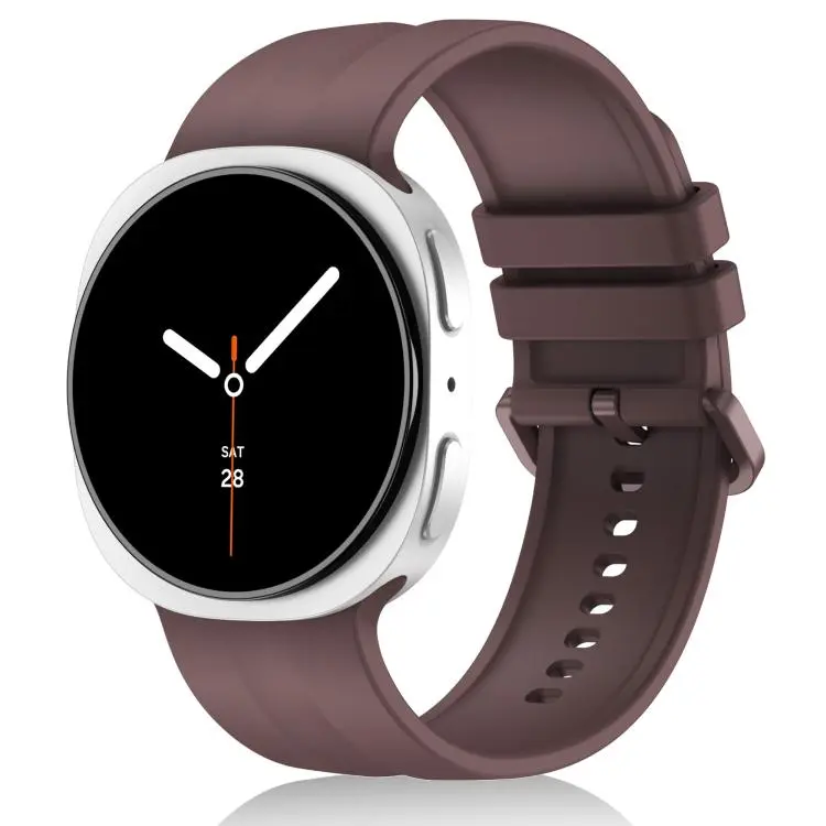 For Galaxy Watch9 / 8 / 8 Classic Solid Color Vertical Striped Silicone Watch Band Size