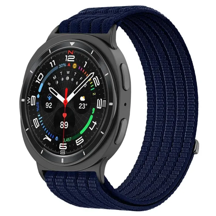 For Galaxy Watch9 / 8 / 8 Classic xDfind Nylon Breathable Hook And Loop Fastener Watch Band(Azure)