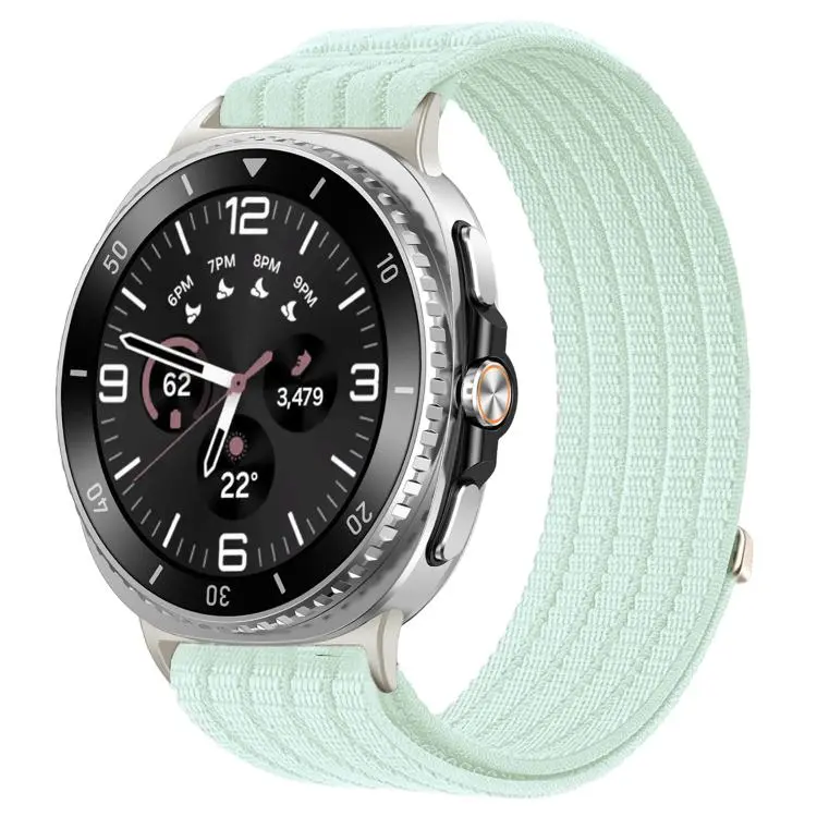 For Galaxy Watch9 / 8 / 8 Classic xDfind Nylon Breathable Hook And Loop Fastener Watch Band(Mint Green)