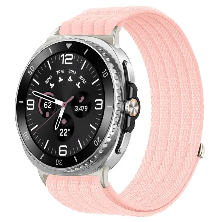 For Galaxy Watch9 / 8 / 8 Classic xDfind Nylon Breathable Hook And Loop Fastener Watch Band(Pink)
