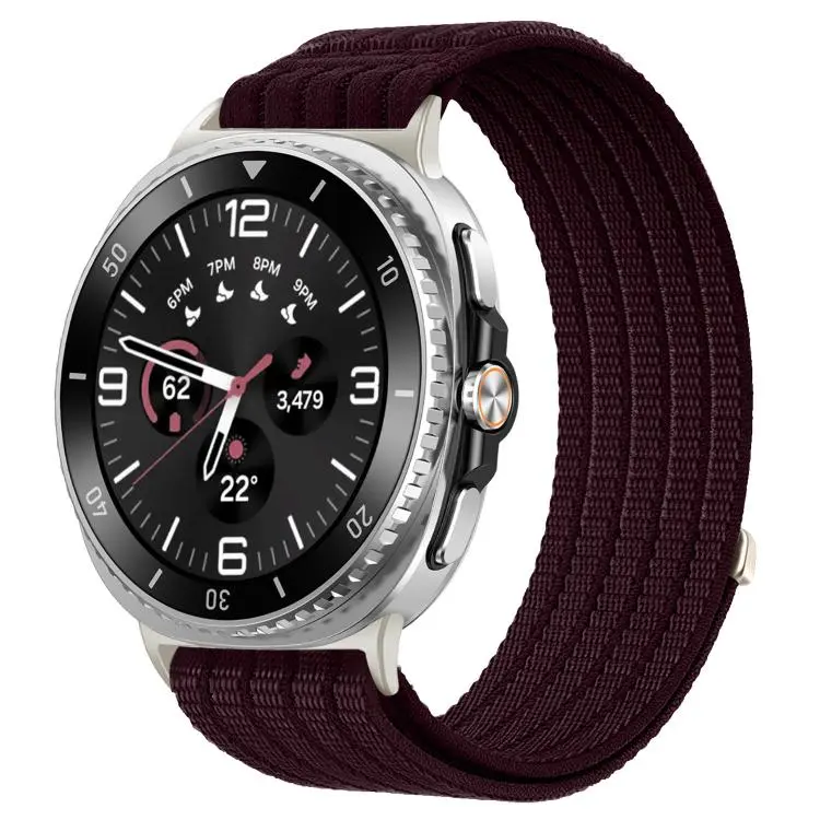 For Galaxy Watch9 / 8 / 8 Classic xDfind Nylon Breathable Hook And Loop Fastener Watch Band(Plum)