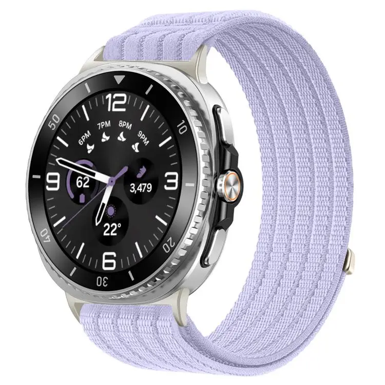 For Galaxy Watch9 / 8 / 8 Classic xDfind Nylon Breathable Hook And Loop Fastener Watch Band(Purple)