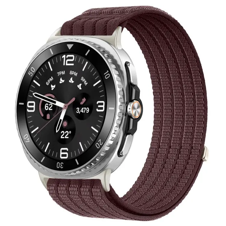 For Galaxy Watch9 / 8 / 8 Classic xDfind Nylon Breathable Hook And Loop Fastener Watch Band(Smoky Purple)