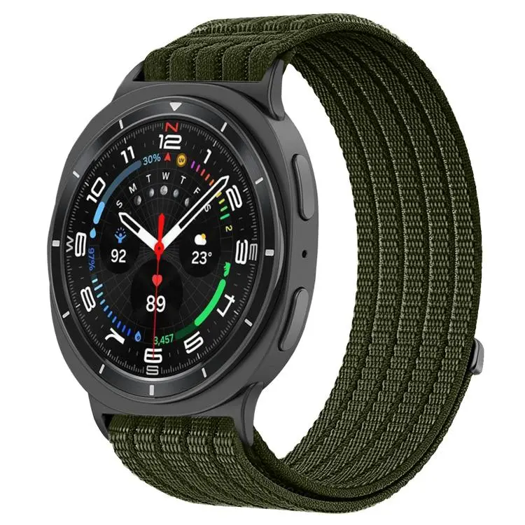 For Galaxy Watch9 / 8 / 8 Classic xDfind Nylon Breathable Hook And Loop Fastener Watch Band(Spruce Green)