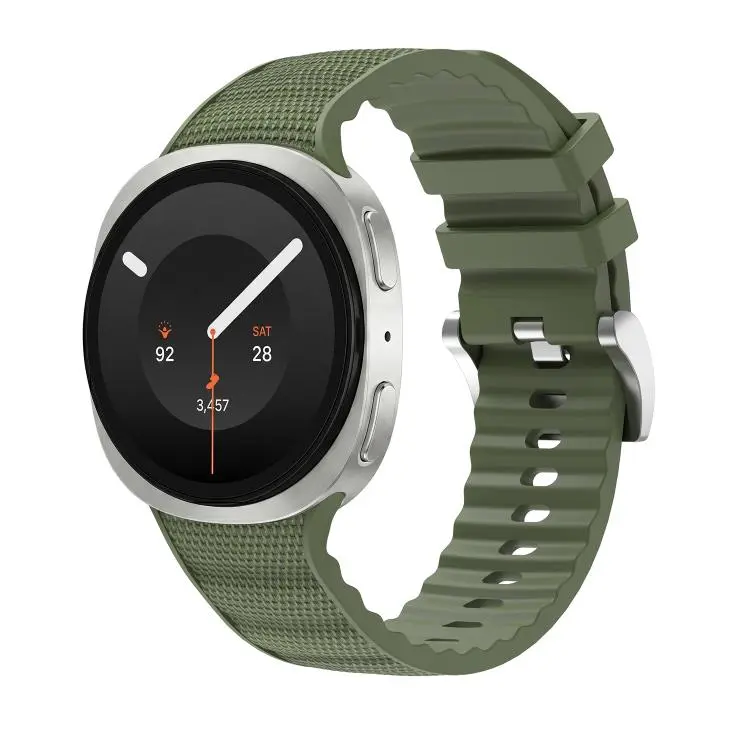 For Galaxy Watch9/8/9 Cassic/8 Cassic Functional Sports Solid Color Silicone Watch Band(Army Green)