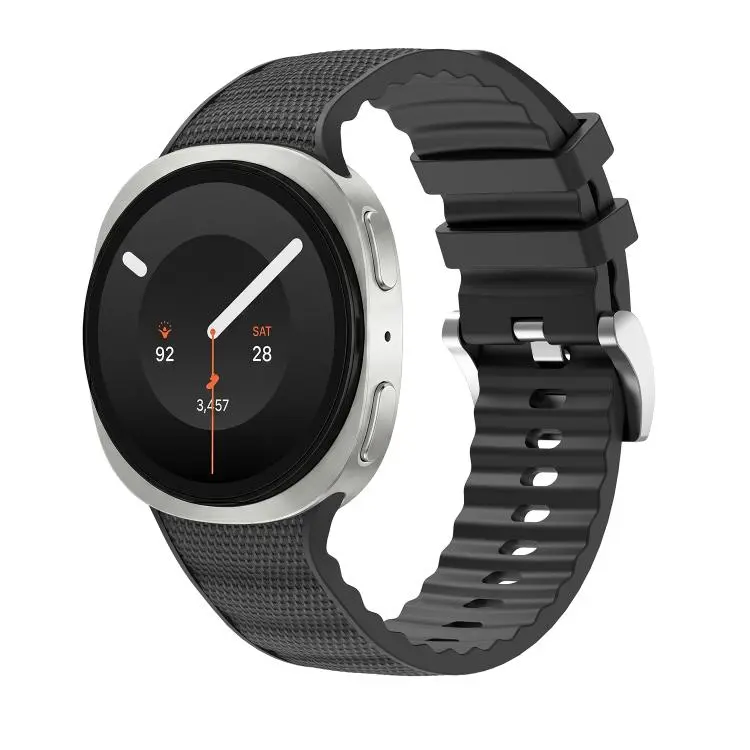 For Galaxy Watch9/8/9 Cassic/8 Cassic Functional Sports Solid Color Silicone Watch Band(Black)