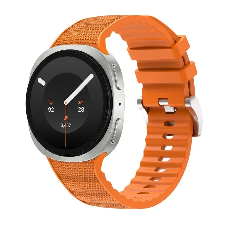 For Galaxy Watch9/8/9 Cassic/8 Cassic Functional Sports Solid Color Silicone Watch Band(Orange)