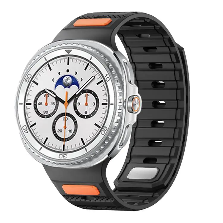 For Galaxy Watch9/8/9 Classic/8 Classic Dot Pattern Magnetic Solid Color Silicone Watch Band(Black)