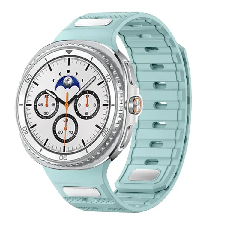 For Galaxy Watch9/8/9 Classic/8 Classic Dot Pattern Magnetic Solid Color Silicone Watch Band(Light Cyan)