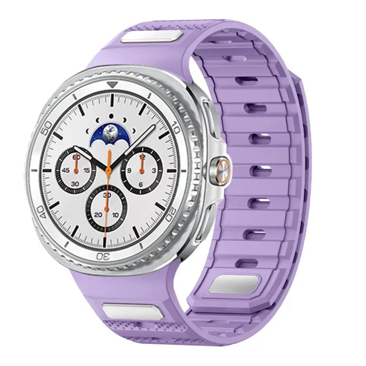 For Galaxy Watch9/8/9 Classic/8 Classic Dot Pattern Magnetic Solid Color Silicone Watch Band(Lilac)