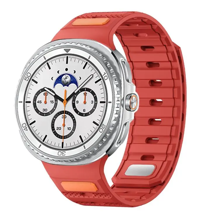 For Galaxy Watch9/8/9 Classic/8 Classic Dot Pattern Magnetic Solid Color Silicone Watch Band(Red)