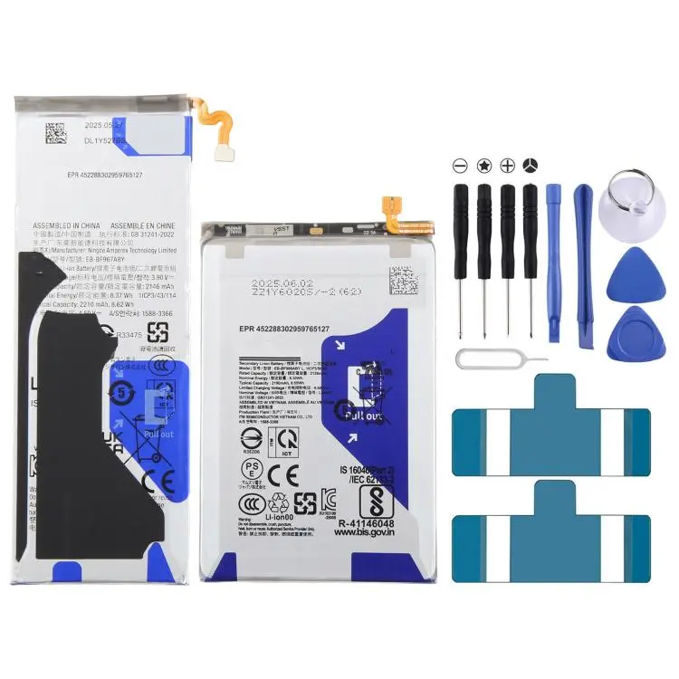 For Galaxy Z Fold7 SM-F966 2190mAh 2210mAh EB-BF966ABY + EB-BF967ABY Battery Set