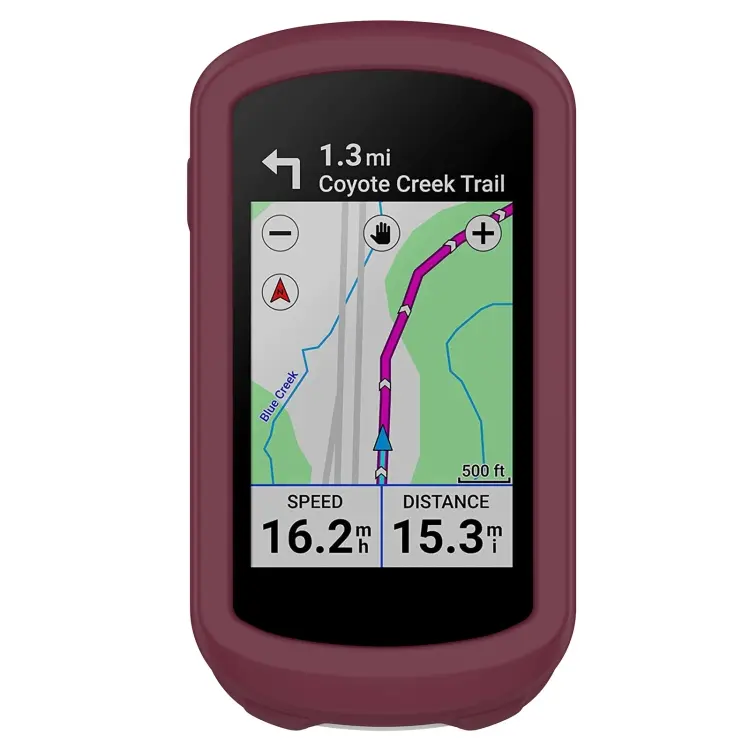 For Garmin Edge Explore 2 Stopwatch Silicone Protective Case(Wine Red)