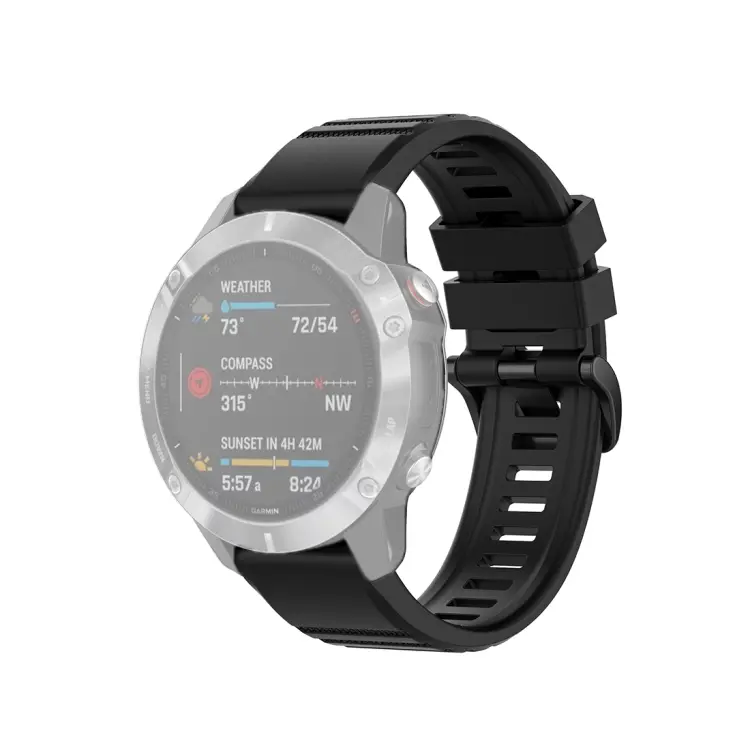 For Garmin Fenix 6 22mm Quick Release Official Texture Wrist Strap Watchband with Plastic Button(Black)