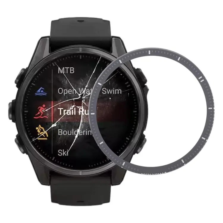 For Garmin Fenix 8 AMOLED 43mm Original Sapphire Material Front Screen Outer Glass Lens (White)