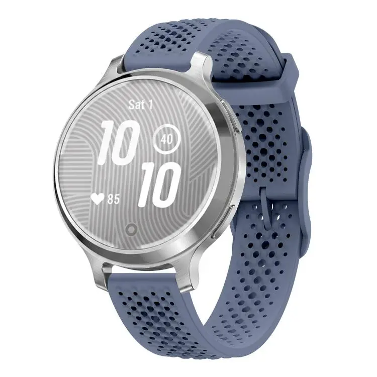 For Garmin Lily 2 Honeycomb Mesh Pin Buckle Solid Color Silicone Watch Band(Blue Gray)