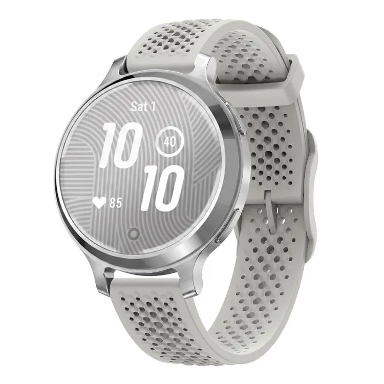 For Garmin Lily 2 Honeycomb Mesh Pin Buckle Solid Color Silicone Watch Band(Sand Gray)