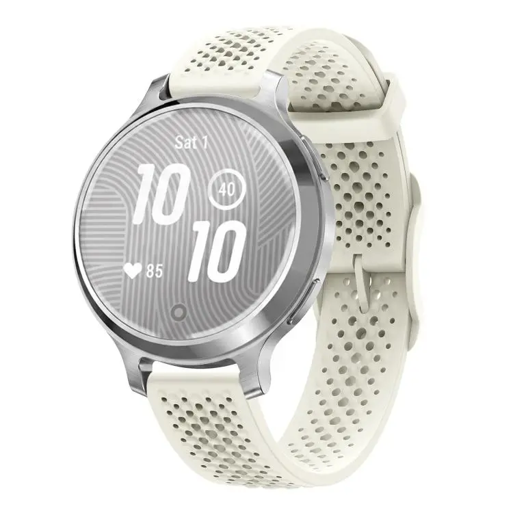 For Garmin Lily 2 Honeycomb Mesh Pin Buckle Solid Color Silicone Watch Band(Starlight)