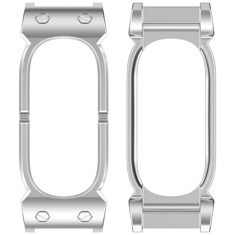 For Google Fitbit Air 12mm Spring Ear Style Bracelet Watch Frame Metal Watch Protective Case(Silver)