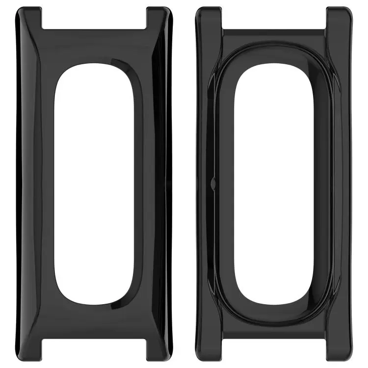 For Google Fitbit Air 12mm Spring Ear Style Bracelet Watch Frame PC Watch Protective Case(Glossy Black)