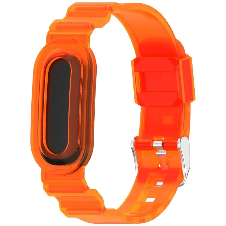 For Google Fitbit Air Glacier Armor Integrated Case TPU Watch Band(Orange)