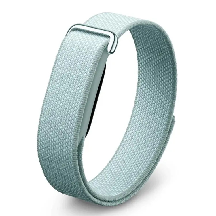 For Google Fitbit Air Metal Connector Nylon Loop Hook and Loop Fastener Watch Band(Mist)