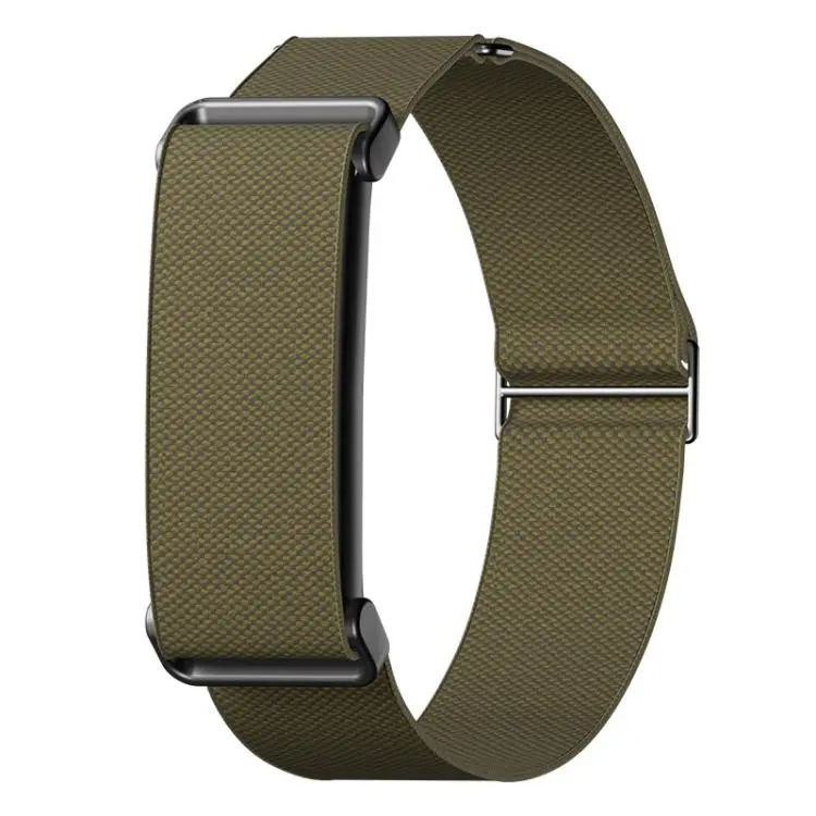 For Google Fitbit Air Metal Frame Eight-Shaped Buckle Nylon Elastic Watch Band(Army Green)