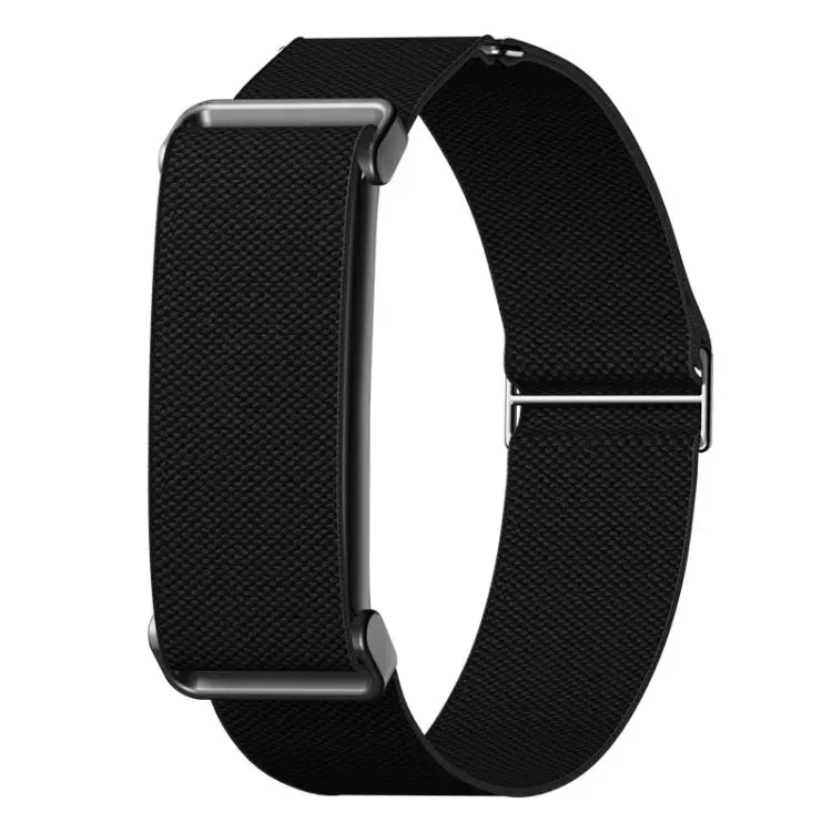 For Google Fitbit Air Metal Frame Eight-Shaped Buckle Nylon Elastic Watch Band(Black)