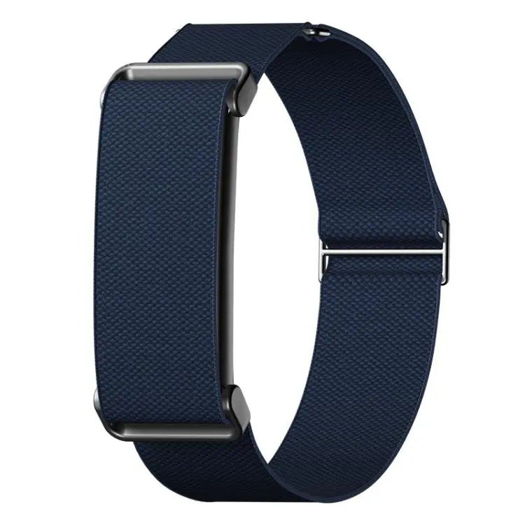 For Google Fitbit Air Metal Frame Eight-Shaped Buckle Nylon Elastic Watch Band(Dark Blue)
