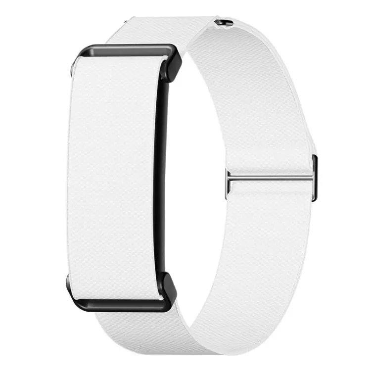 For Google Fitbit Air Metal Frame Eight-Shaped Buckle Nylon Elastic Watch Band(White)