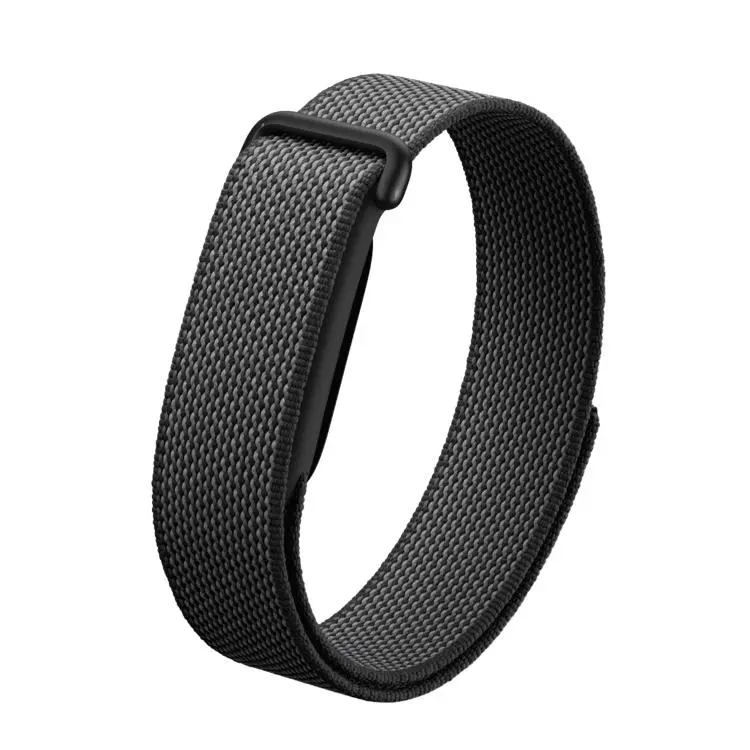 For Google Fitbit Air Nylon Braided Hook and Loop Fastener Watch Band(Black)