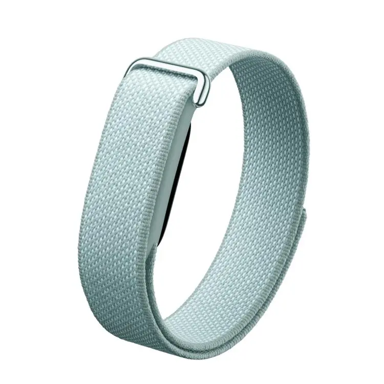 For Google Fitbit Air Nylon Braided Hook and Loop Fastener Watch Band(Foggy Blue)