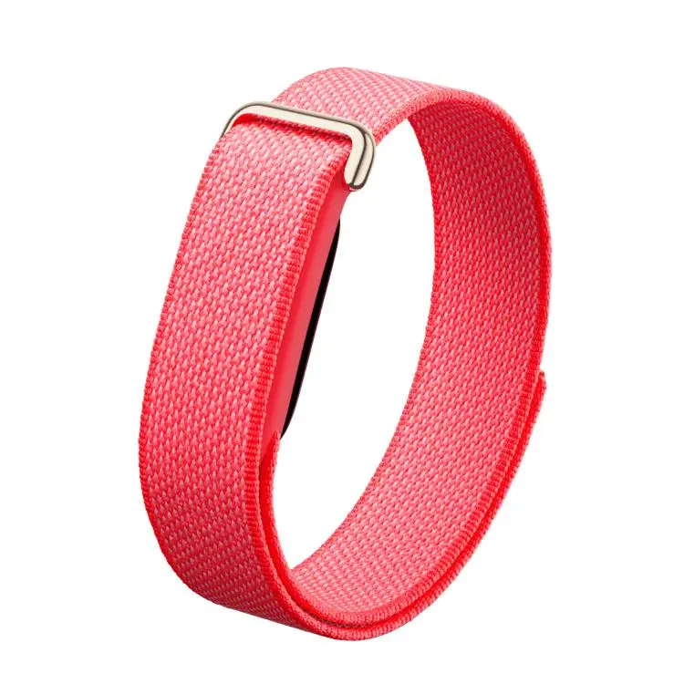 For Google Fitbit Air Nylon Braided Hook and Loop Fastener Watch Band(Pink)