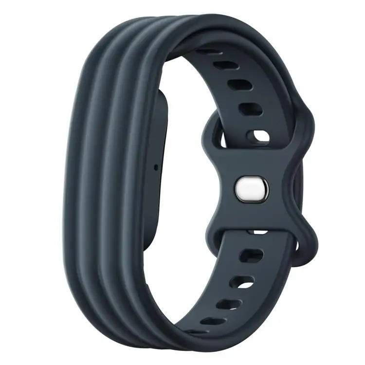 For Google Fitbit Air Solid Color Butterfly Buckle Silicone Watch Band Size