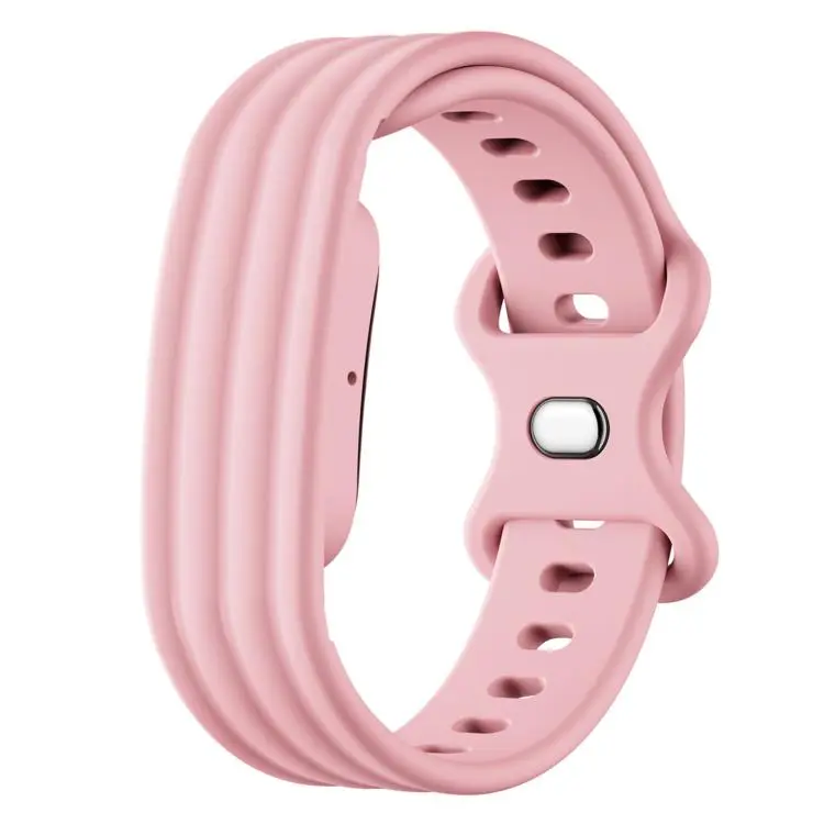 For Google Fitbit Air Solid Color Butterfly Buckle Silicone Watch Band Size