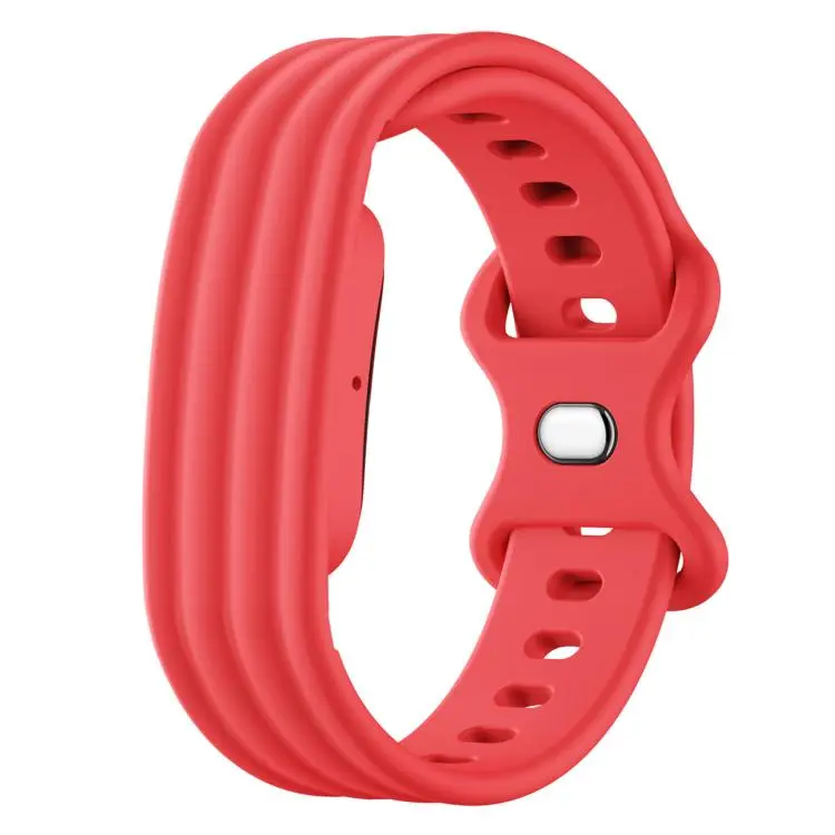 For Google Fitbit Air Solid Color Butterfly Buckle Silicone Watch Band Size